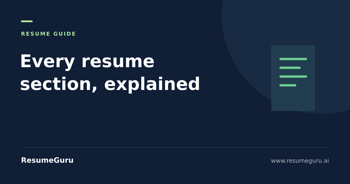 Every Resume Section, and What Belongs In It