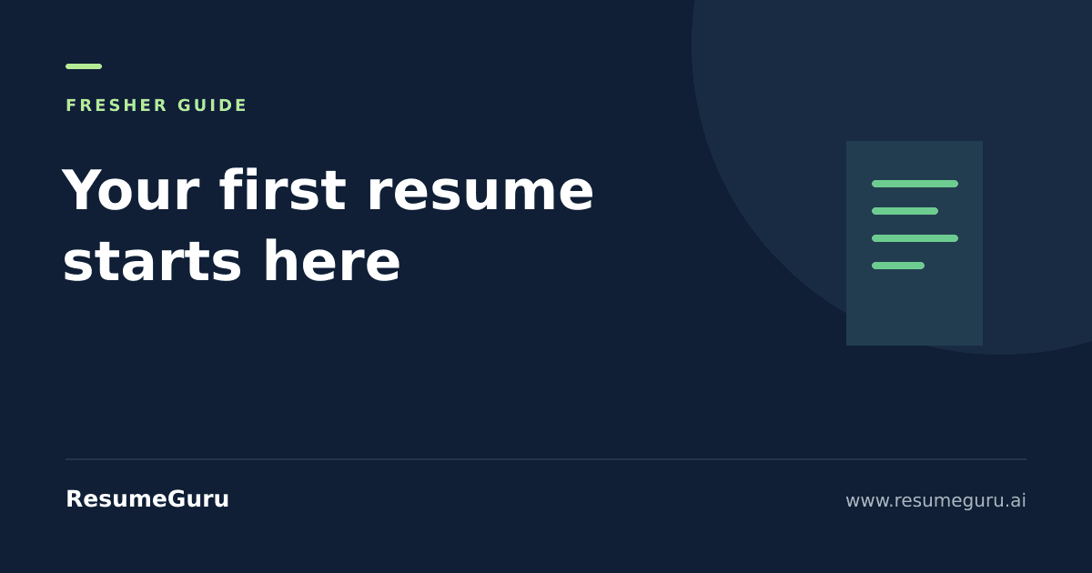 The Fresher Resume Guide (India)