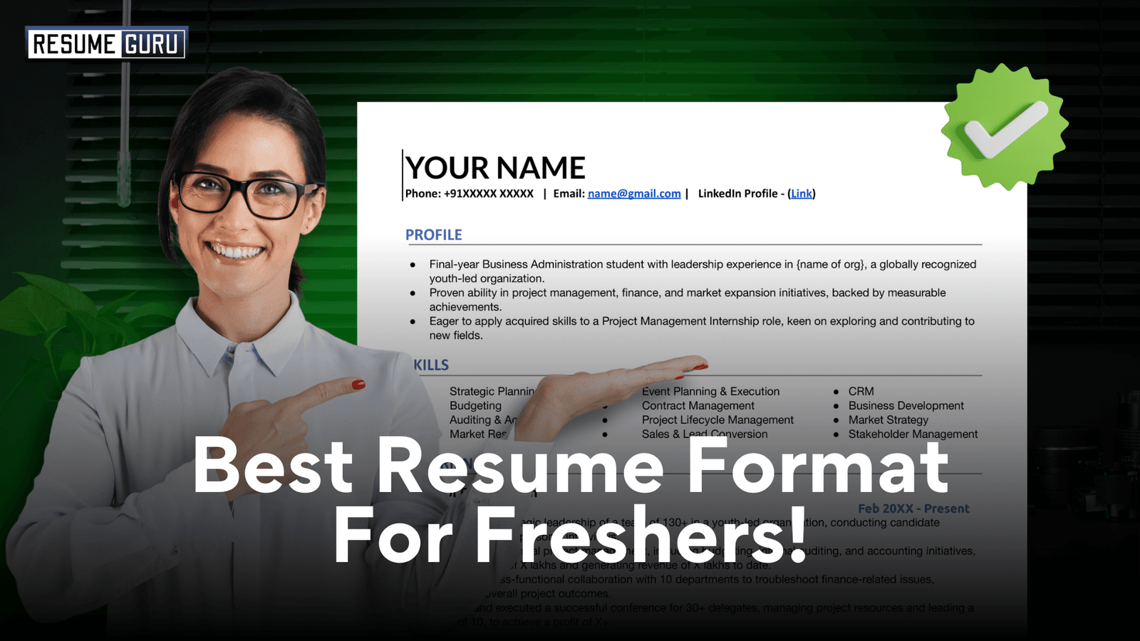 Best fresher resume format for job interview!